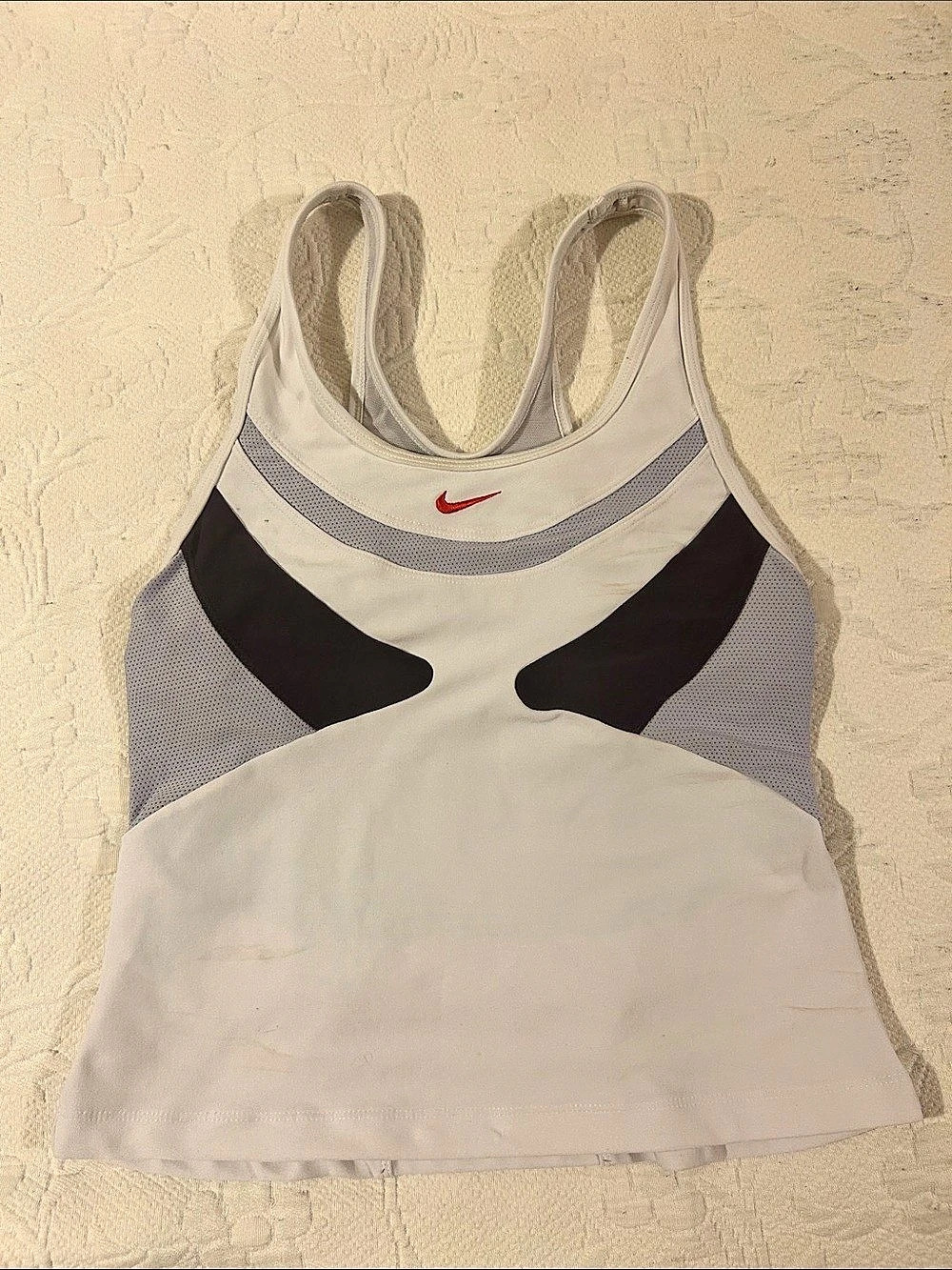 Nike Color Block Athletic Tank in White & Purple Size S